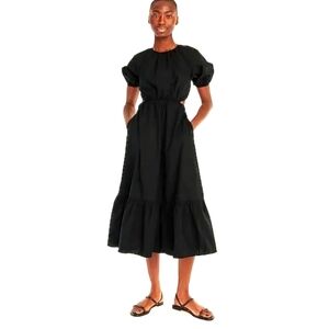 J Crew Poplin back cutout maxi dress